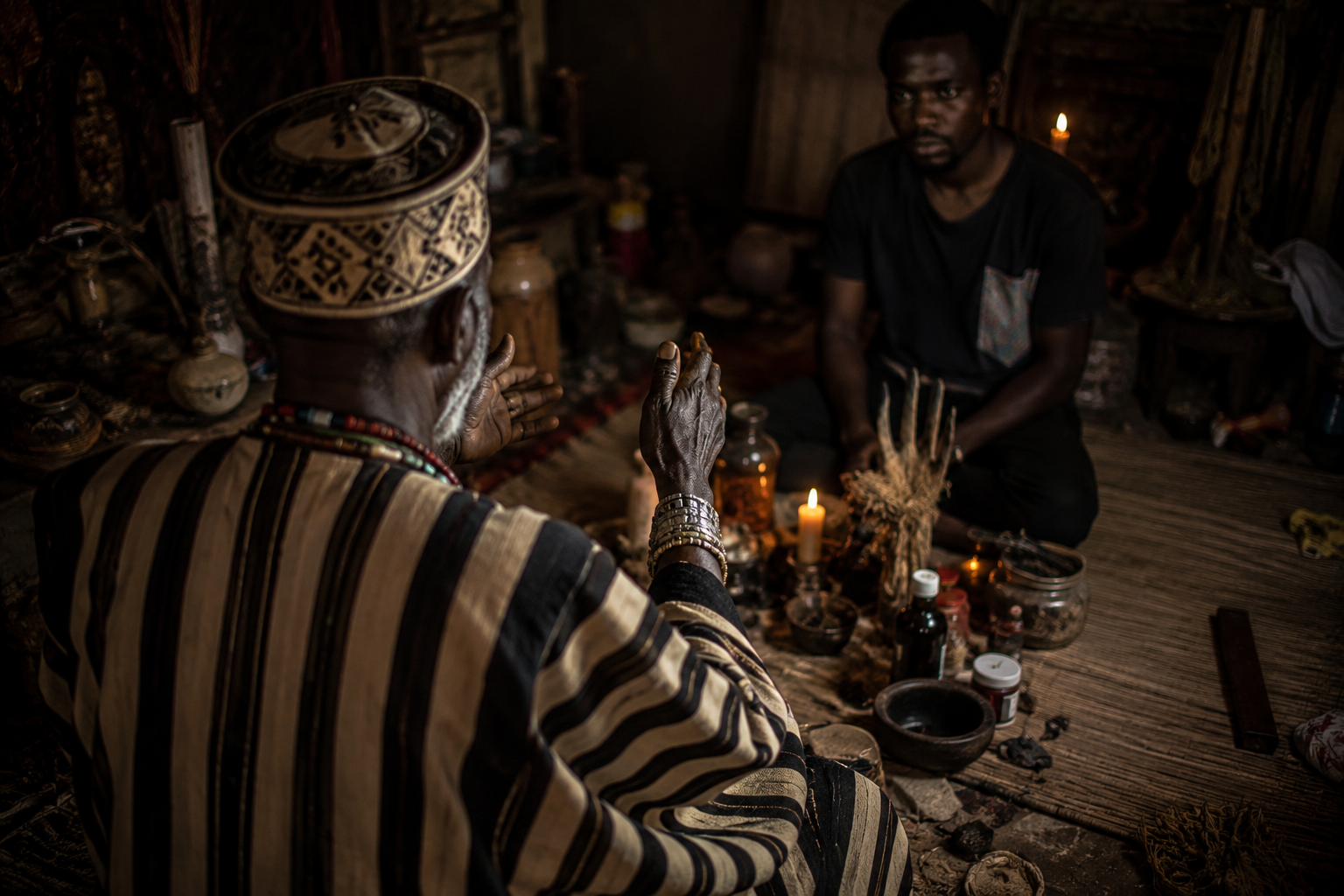 Sanoussy Medium dans son univers rituel